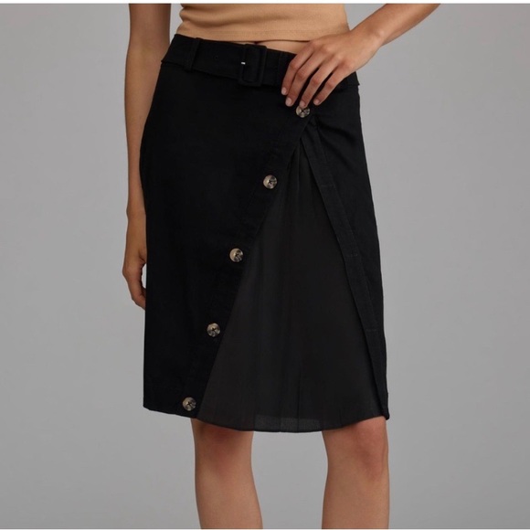 Anthropologie Pleated Front Slit Skirt size size 14 - Picture 3 of 5